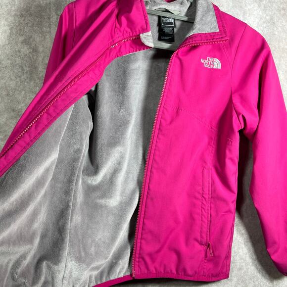 The North Face Jacket Girls Large 14/16 Pink Fleece Lining Zip Up Outdoor Travel - Picture 11 of 16